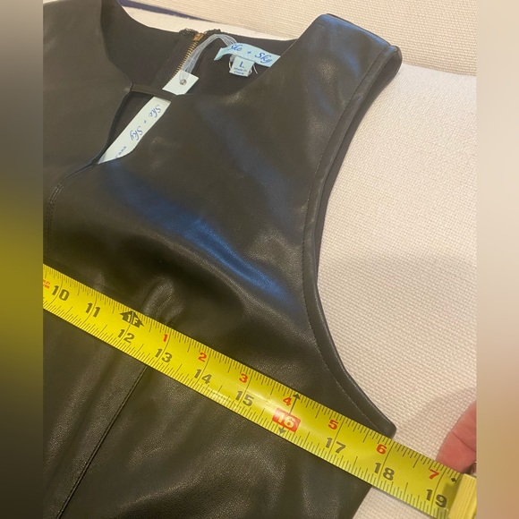 NWT She + Sky Faux Leather Paneled Sleeveless Party Dress Size L - Picture 11 of 11